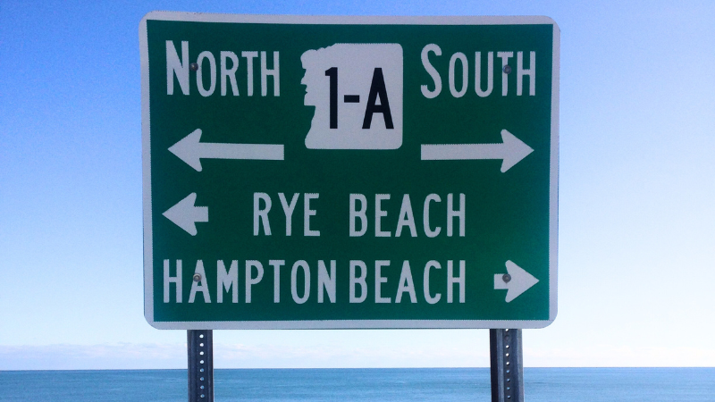 Hampton Beach Road Sign
